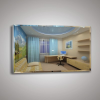 Зеркало 60х100 см с фацетом на сером алюмин. профиле с универс. крепл. КЗСК